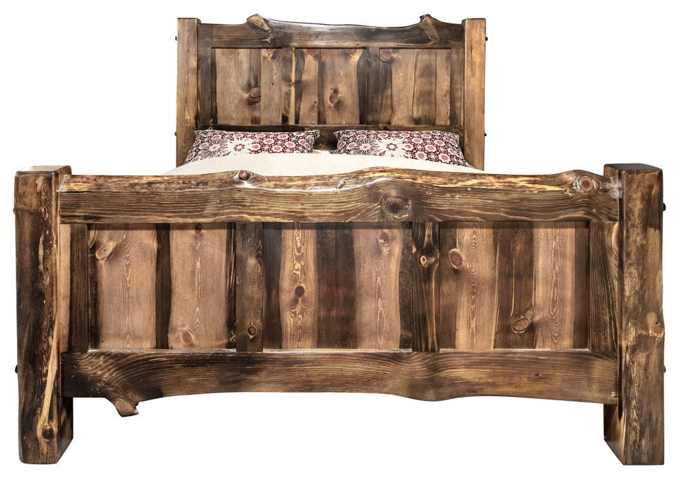 Big Sky Collection Live Edge Panel Bed, Queen, Provincial Stain