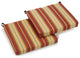 20"x19" Spun Polyester Chair Cushion, Set of 2, Kingsley Stripe Ruby
