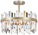 Eva Brushed Silver-ish Champagne Drum Crystal Prism Flush Mount