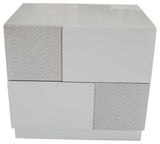 Naple, Gray Silver Line 2-Drawer Nightstand