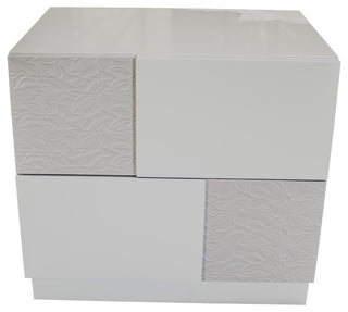 Naple, Gray Silver Line 2-Drawer Nightstand