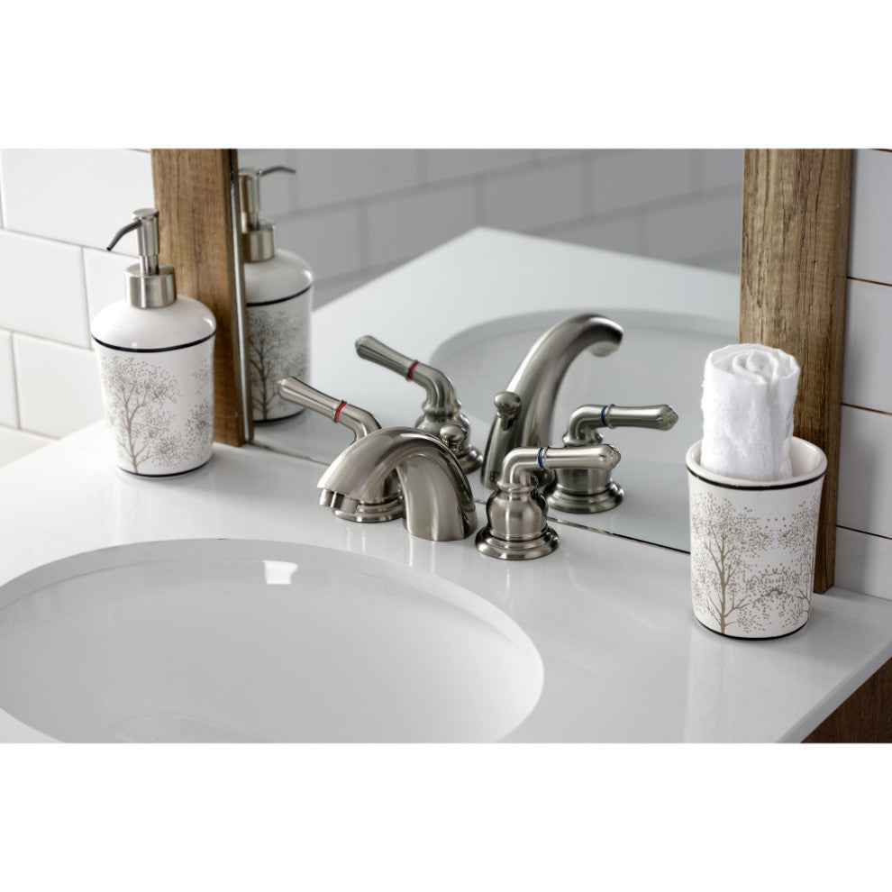 Kingston Brass KB958B Widespread Bathroom Faucet, Brushed Nickel