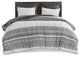 INK+IVY Mila Cotton Farmhouse 3-Piece, Gray, King/Cal King, Comforter Set