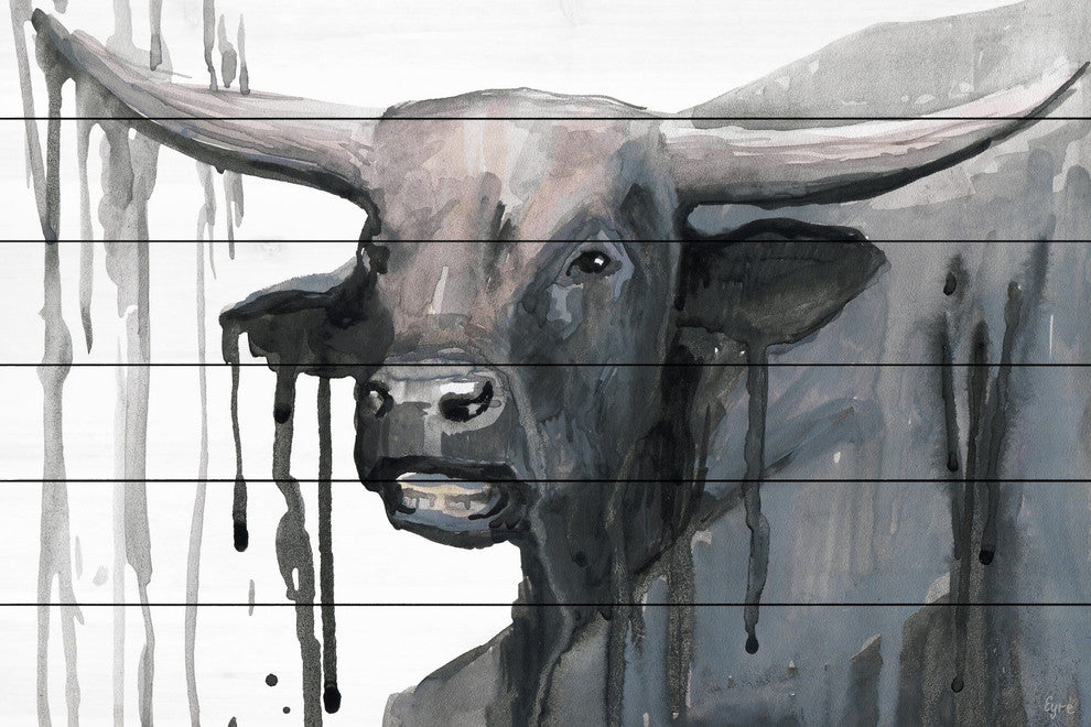 "Buffalo Bill" Painting Print on White Wood, 24"x16"