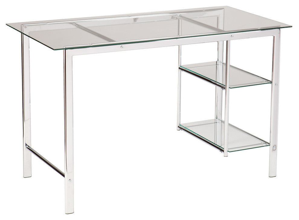 Viktor Chrome/Glass Desk