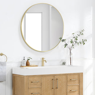 Vera Composite Granite Stone Console Bath Vanity Sink, White, 47.4"l X 19.7"w
