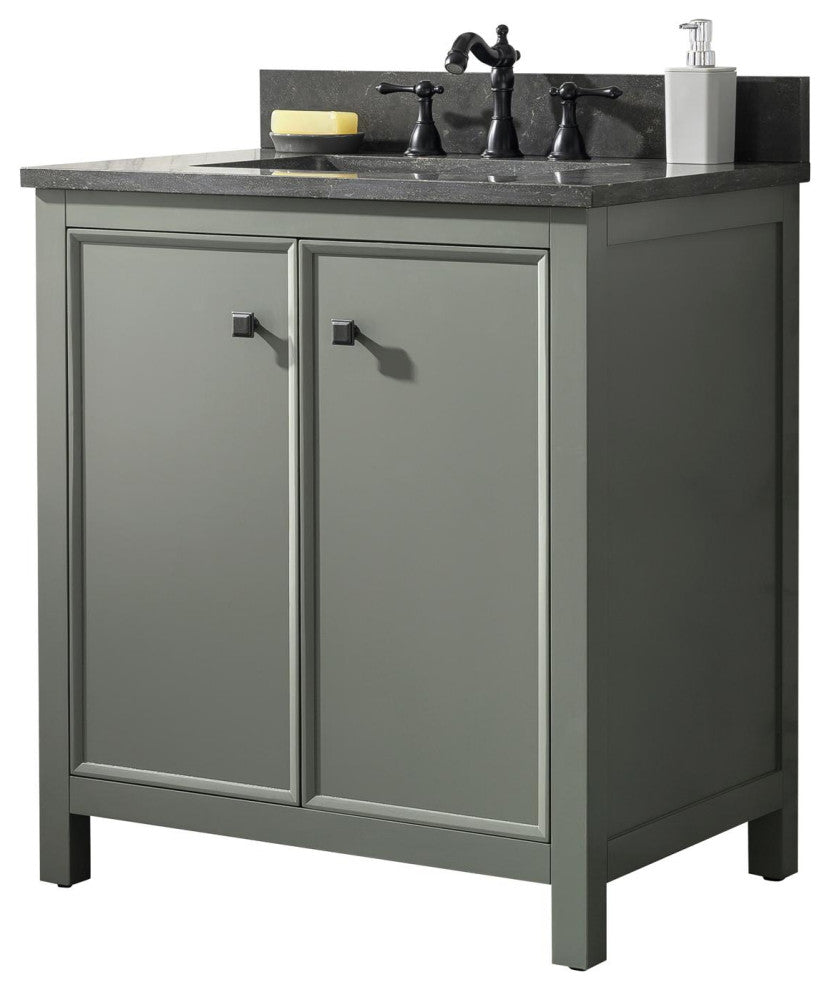 30" Single Sink Vanity Cabinet, Pewter Green