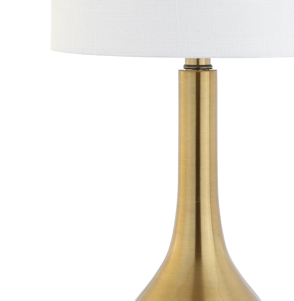 Dylan 25" Metal and Crystal Teardrop Table Lamp, Brass