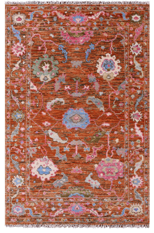 4' 2" X 6' 3" Turkish Oushak Handmade Wool Rug - Q13668