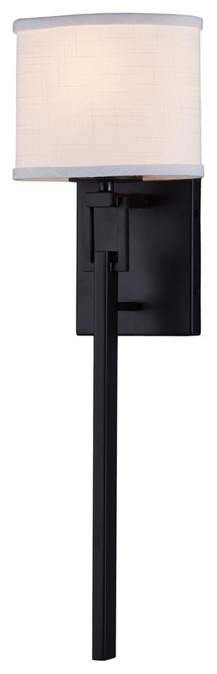 Alpine 1-Light Wall Sconce FAB-4401-WHTE-MBLK, Matte Black