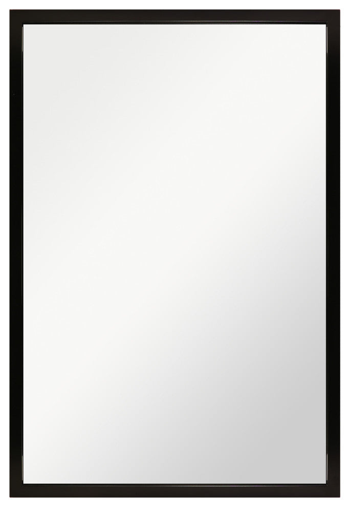 Black Aluminum Narrow Framed Mirror, 20x30