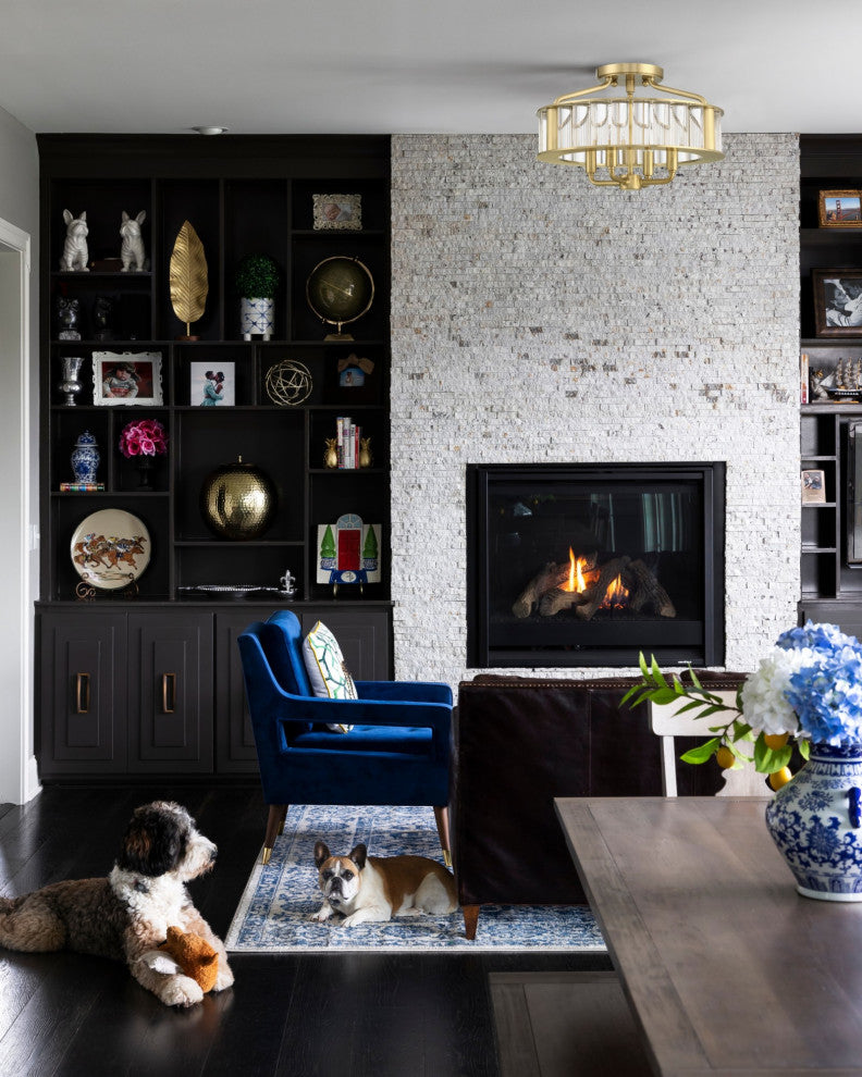 Crystorama Lighting Group FAR-6000 Farris 4 Light 17"W Semi-Flush - Aged Brass