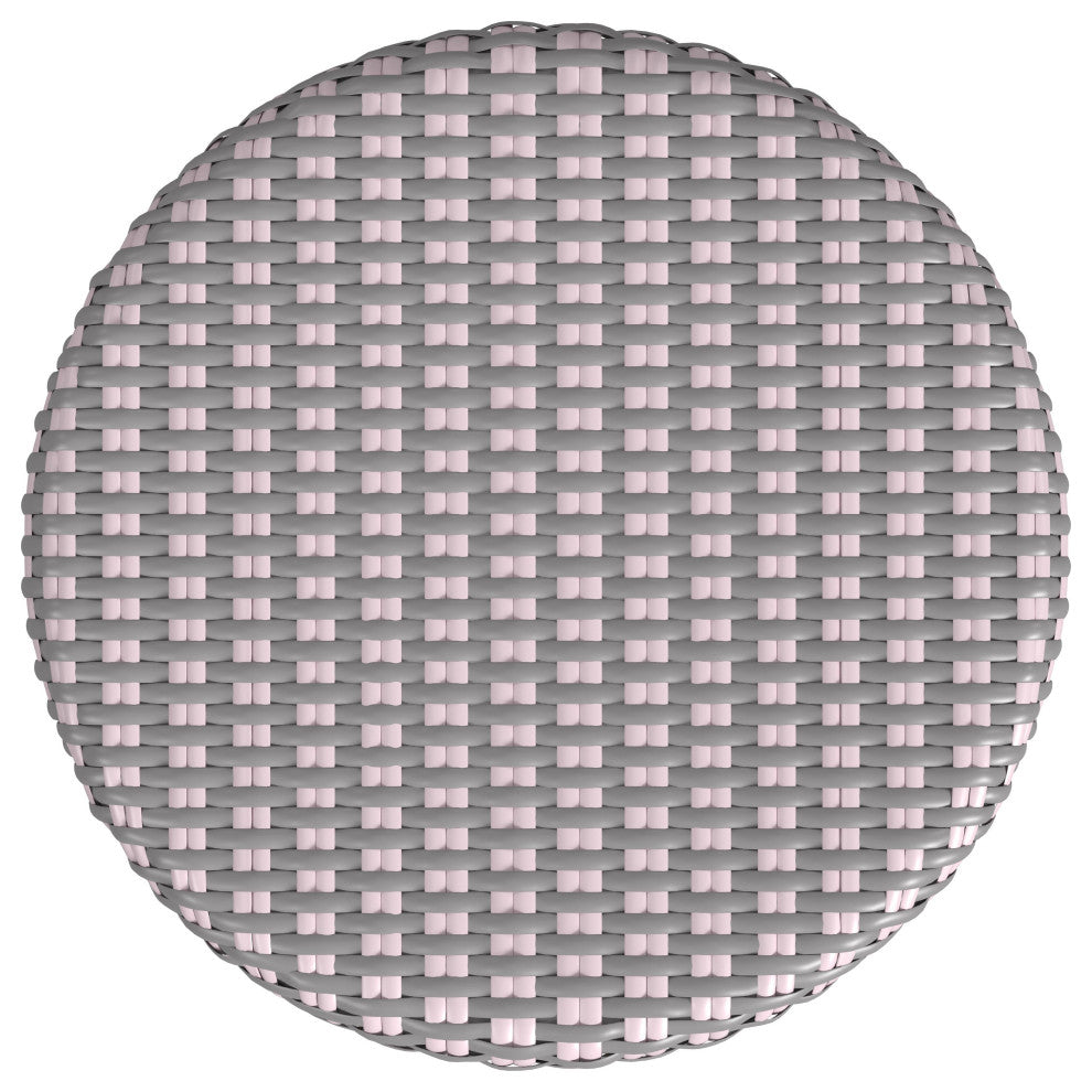 Tobias Rattan Counter Stool, Gray and Pink