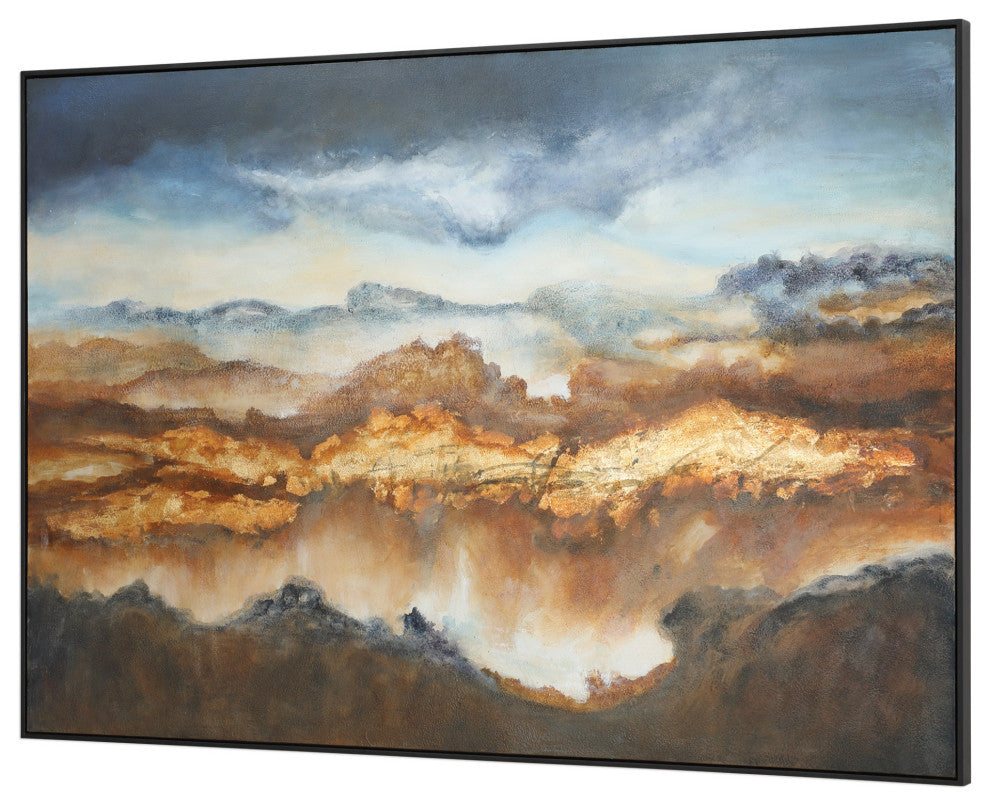 Uttermost 51301 Valley of Light 73 Inch x 49 Inch Framed - Neutrals / Black