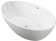 59"x32" Acrylic Freestanding Soaking Bathtub, White/Brushed Nickel