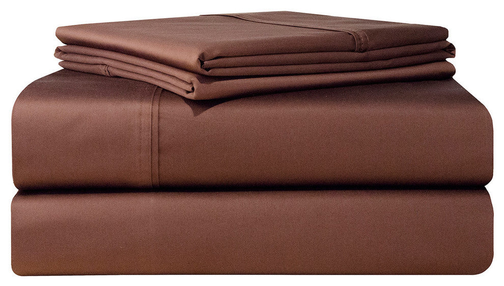 Pointehaven 500TC Pillow Case Set, Chocolate, King