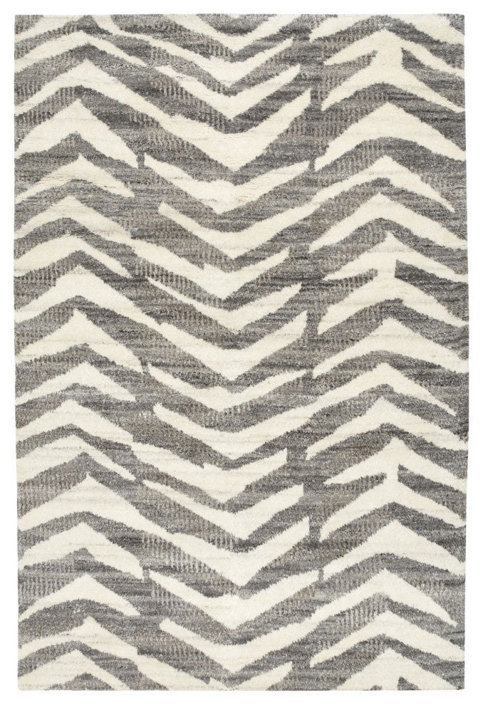 Dash & Albert Farah Grey Hand Knotted Wool Rug, Grey, 10' x 14'