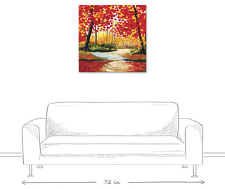 Autumn Forest Painting 30x30 Canvas Wall Art
