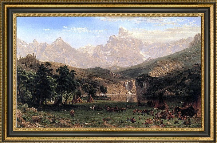 Albert Bierstadt the Rocky Mountains Lander's Peak Framed Canvas Print, 16"x24"