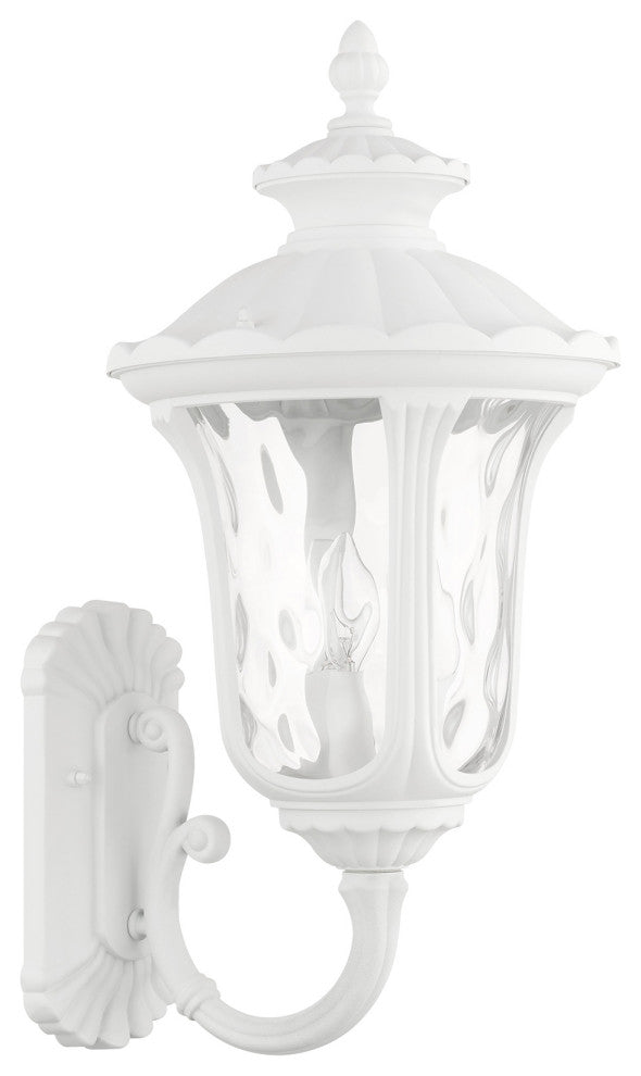 Textured White Traditional, Victorian, Sculptural, Outdoor Wall Lantern