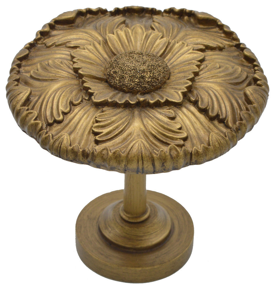 Large Dahlia Medallion Drapery Holdback, Renaissance Gold