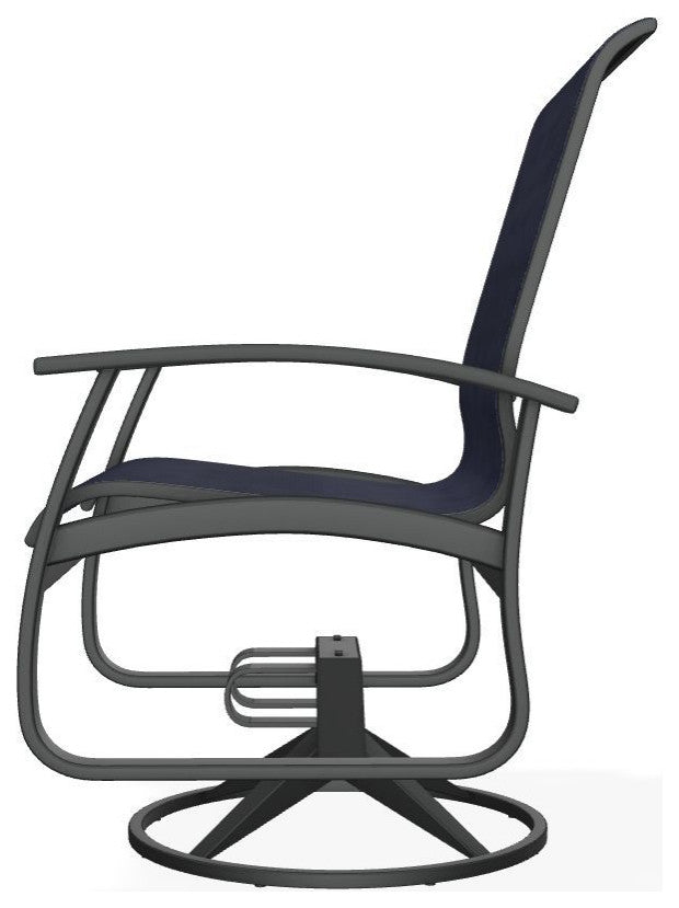 Belle Isle Sling Outdoor Swivel Rocker, Bark/Graphite