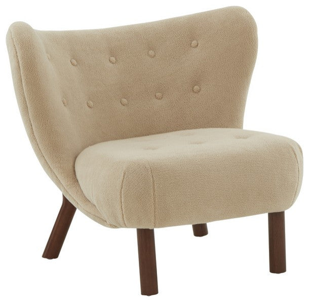 Safavieh Couture Gabriel Modern Wingback Chair Tan / Dark Brown