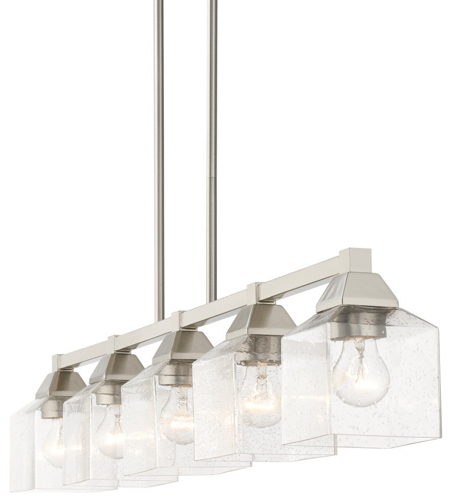 Aragon 5 Light Brushed Nickel Linear Chandelier