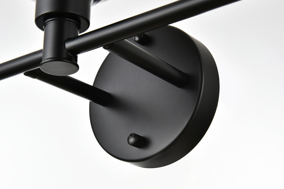 3 Light Black And Frosted White Bath Sconce