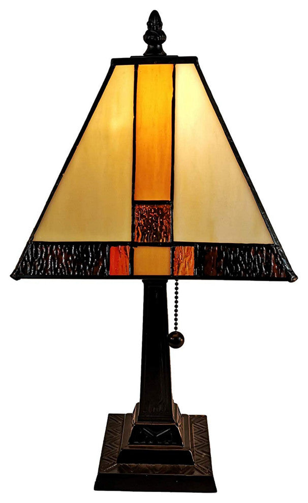 Amora Lighting AM208TL08B Tiffany Style Mission Table Lamp 8 In Wide
