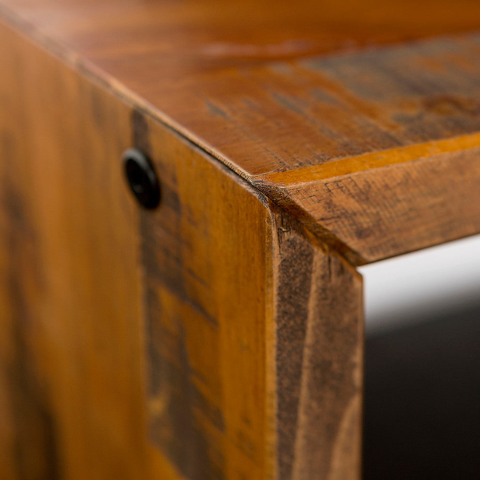 58" Solid Reclaimed Wood Entry Bench, Amber
