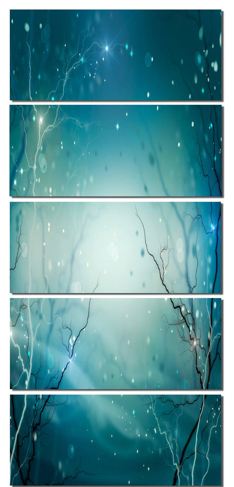 "Blue Winter Fantasy Forest" Landscape Canvas Photo Print, 5 Panels, 28"x60"