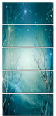 "Blue Winter Fantasy Forest" Landscape Canvas Photo Print, 5 Panels, 28"x60"