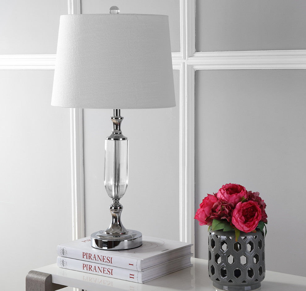 Bella 27" Crystal Table Lamp, Clear