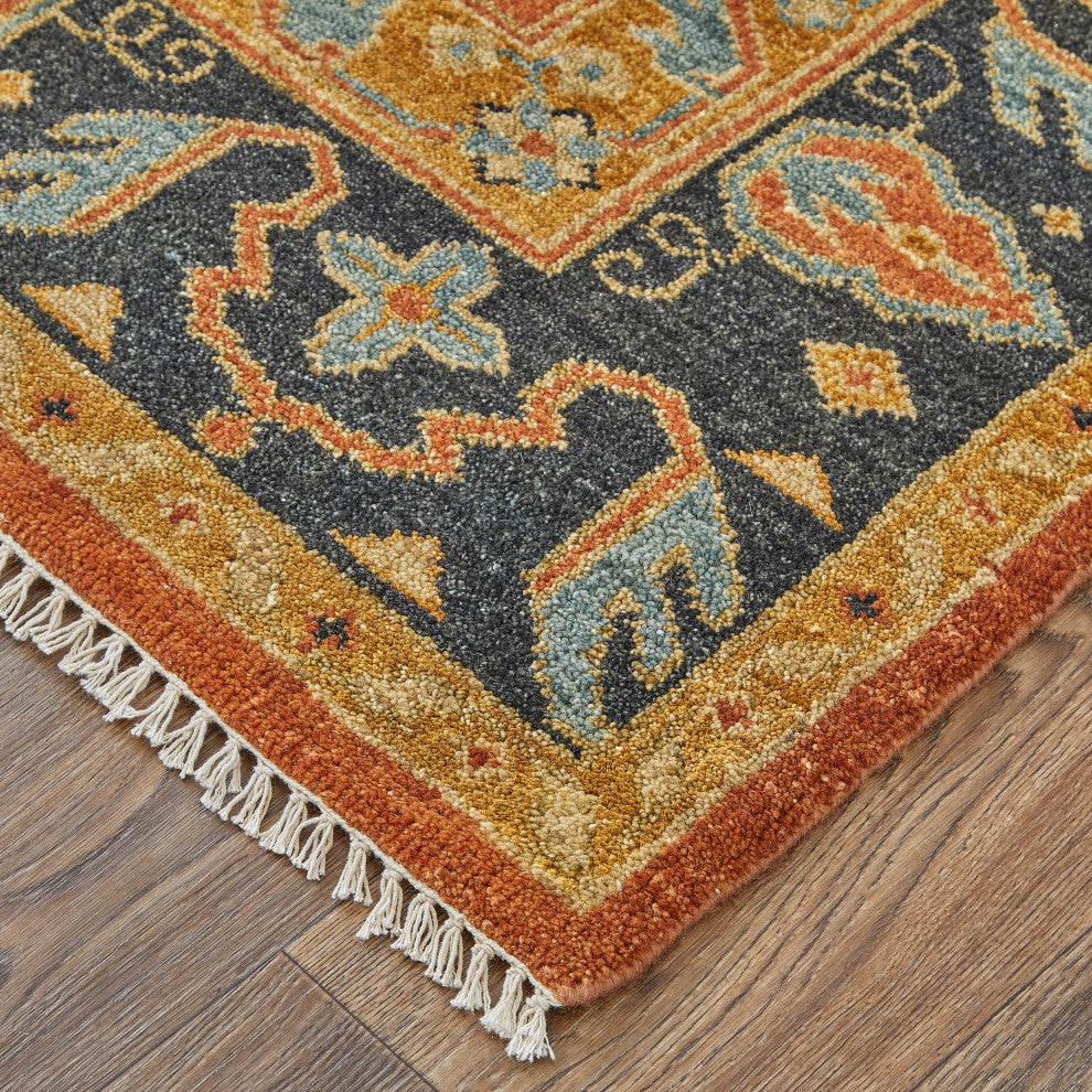Weave & Wander Alden Rug, Rust/Charcoal, 9'6"x13'6"