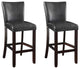 Set of 2 Bar Stools Black and Cappuccino