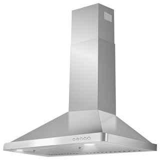 Wall Mount Range Hood with Permanent Filters, LED Lights, 30", Ducted
