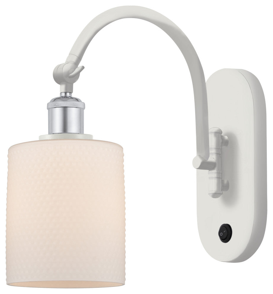 Innovations 518-1W-WPC-G111-LED 1-Light Sconce, White and Polished Chrome