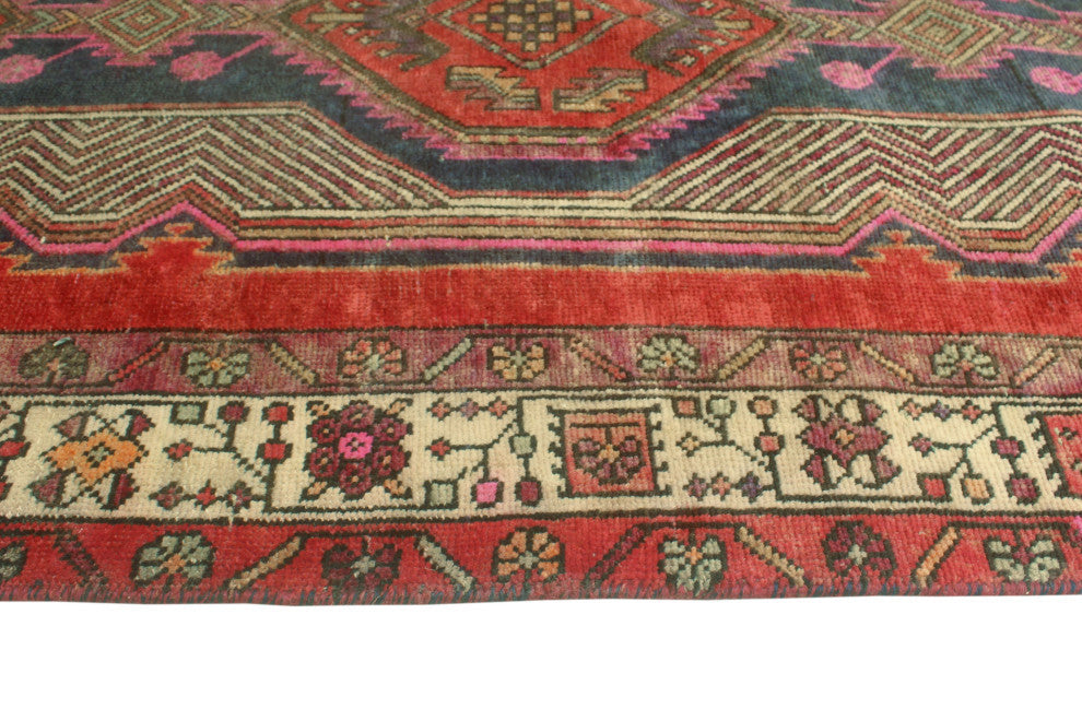 Fine Vintage Distressed Morga Rust/Charcoal Runner, 3'2x10'6