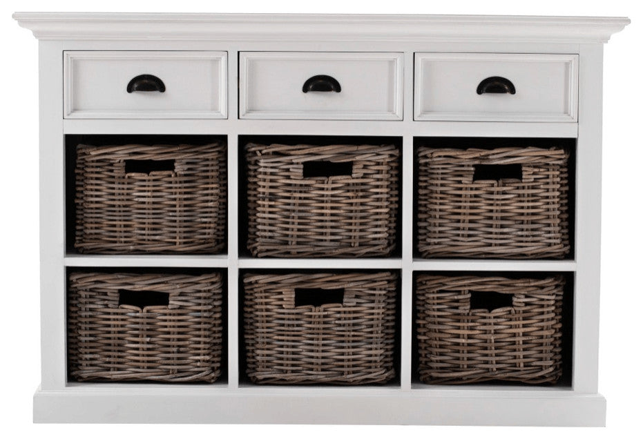 Modern Farmhouse Buffet Server With Basket Set