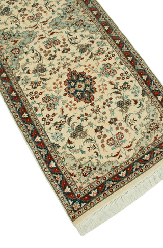 Pak-Persian Qssim Ivory/Navy Runner, 2'6x10'1