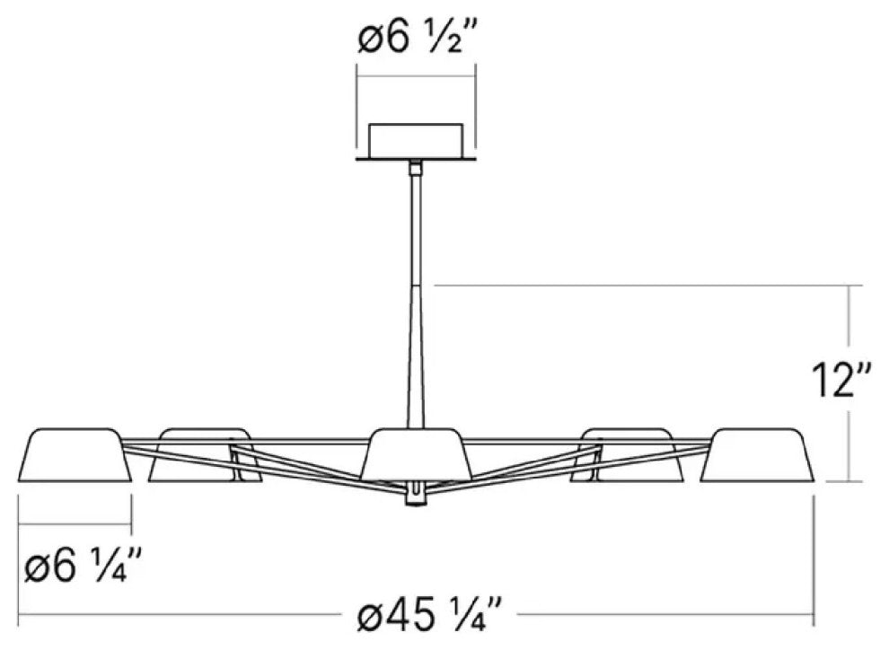 Sonneman 2035.25 Ray 45"W LED Round Chandelier - Satin Black
