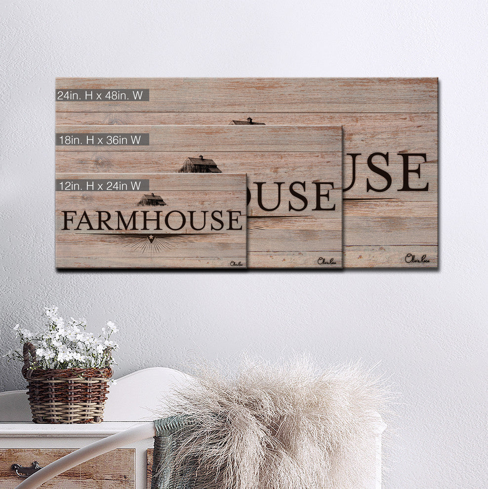 Ready2HangArt Rustic ''Farmhouse I'' Wrapped Canvas Textual Wall Art, 24"x12"
