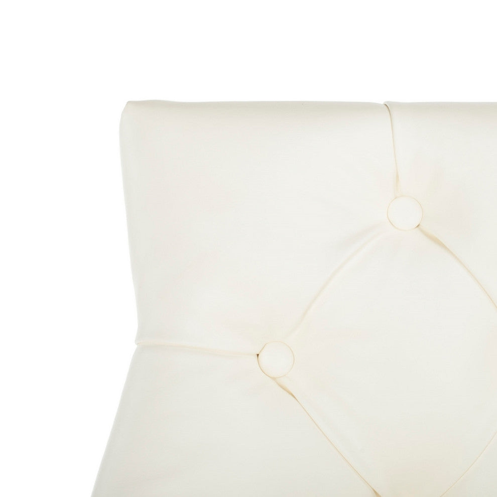 Safavieh Eleni Tufted Counterstool, White/Espresso