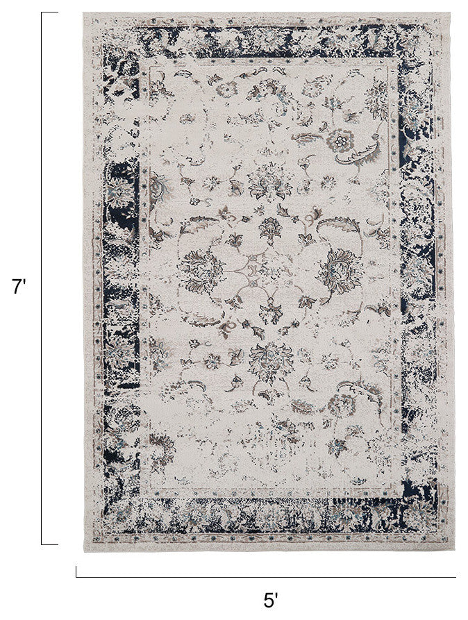 LNC Distressed Mat Stain Fade Resistant Area Rug, 5' X 7'