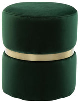 TOV Furniture Yamma Forest Green Velvet Ottoman