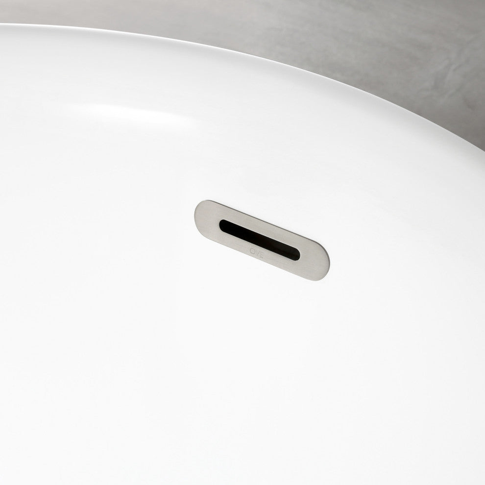 OVE Decors Isaac 58" Acrylic Slipper Flatbottom Non-Whirlpool Bathtub in White