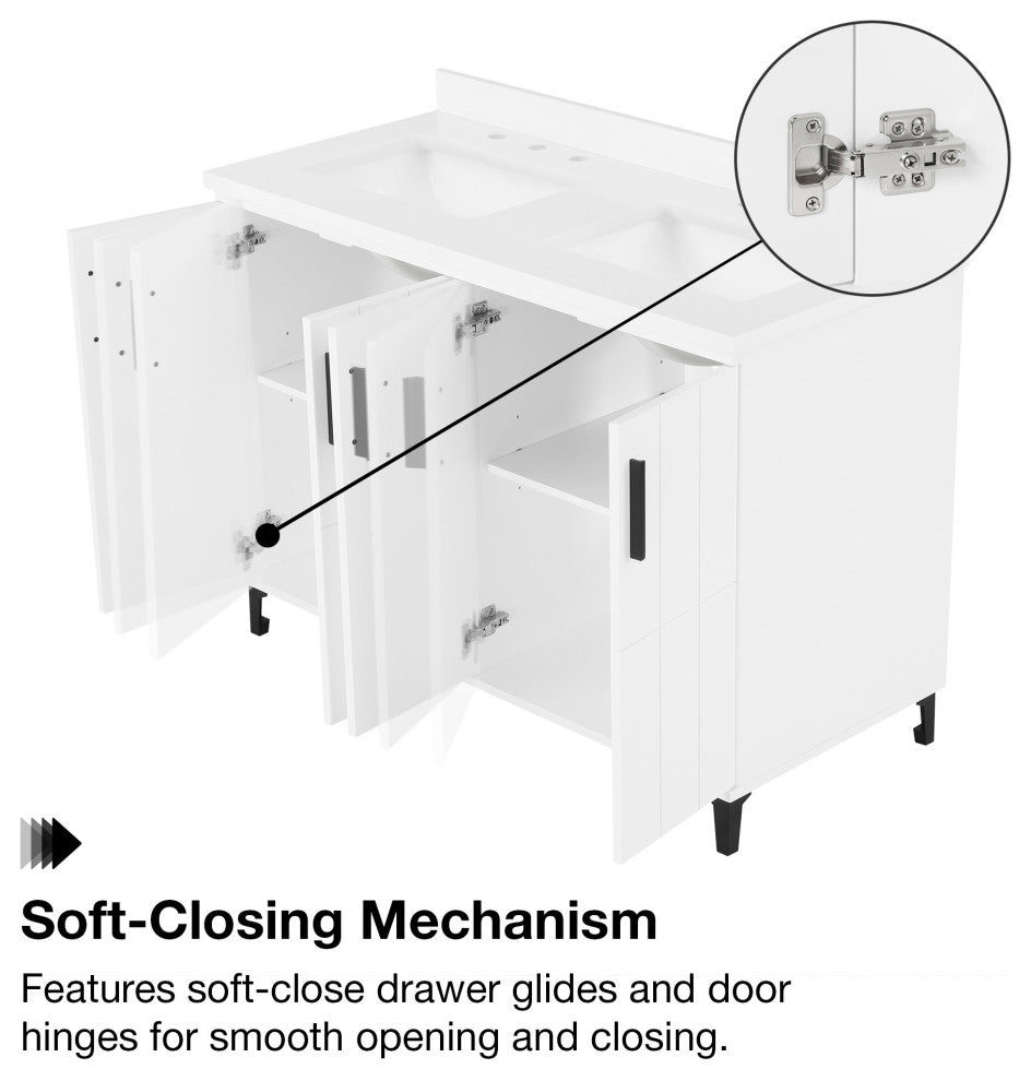 OVE Decors Zenia 36" Bathroom Vanity, Pure White, 48 in.