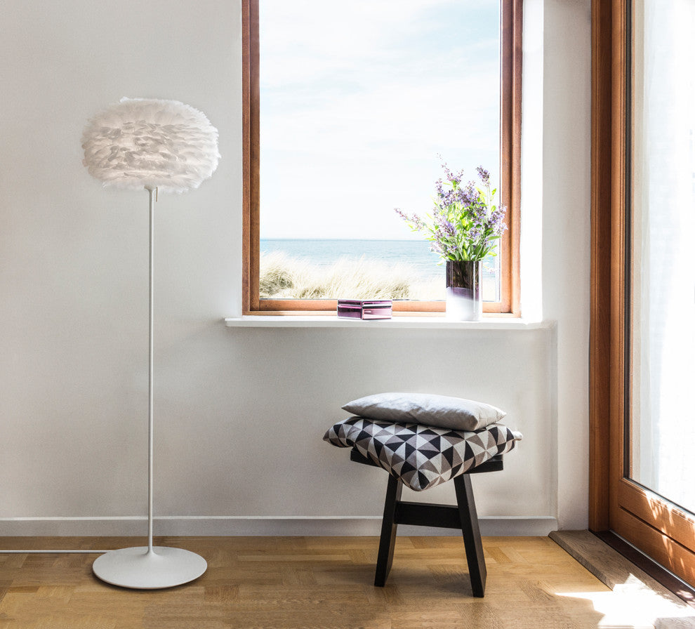 Eos Medium Floor Lamp, White/White