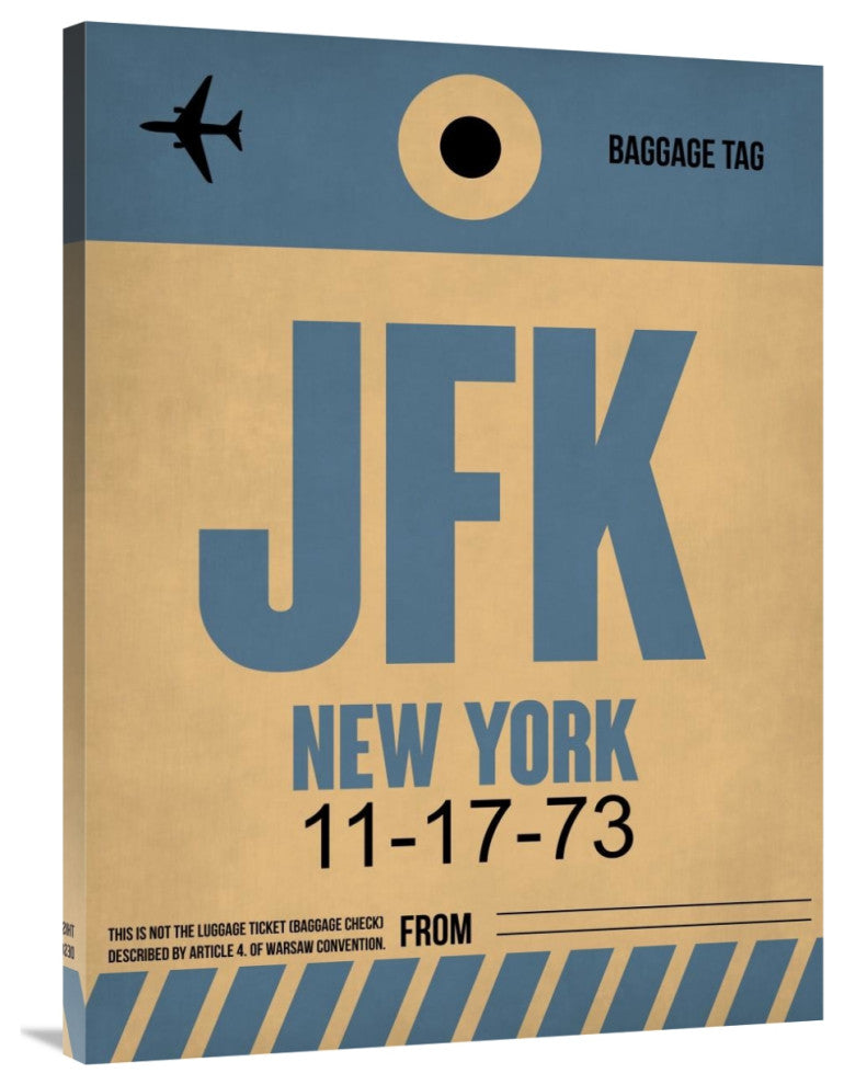 "JFK New York Luggage Tag 2" Fine Art Print